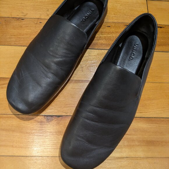Theory Black Soft Leather Demi Loafers - Picture 2 of 8